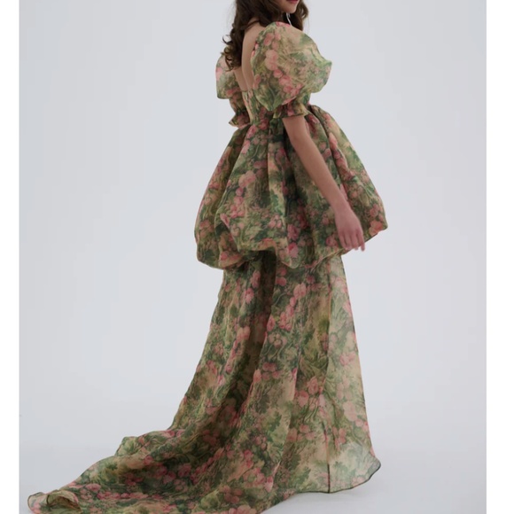 Selkie Floral Maxi Dress - Green and Pink - Picture 5 of 9